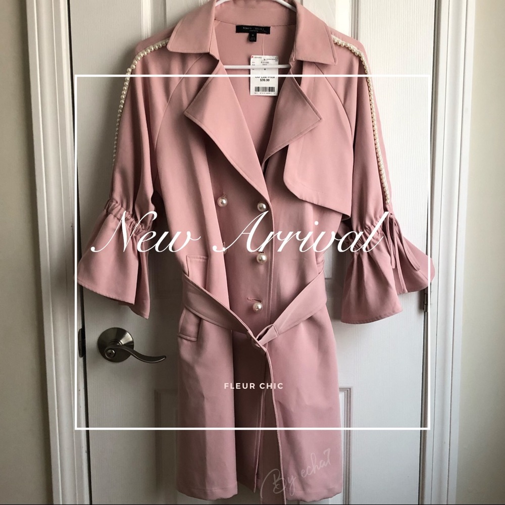 Romeo & Juliet Couture- Blush pink trench coat